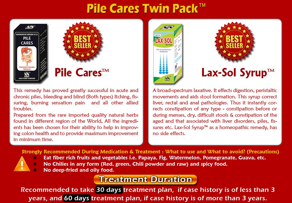 Pile Cares Twin Trial Pack, Homeopathic Medicine for Piles & Hemorrhoids