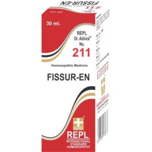 Homeopathic Medicine for Fissures, Burning and Itching of Anal Area, Blood and Pain in Passing Stool - REPL Dr. Advice No 211 (Fissur-En) (30ml)