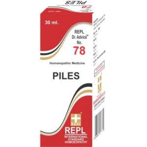 Homeopathic Medicine for Piles Bleeding or Non Bleeding, Pain after Stool, Haemorrhoids, Back Pain - REPL Dr. Advice No 78 (Piles) (30ml)